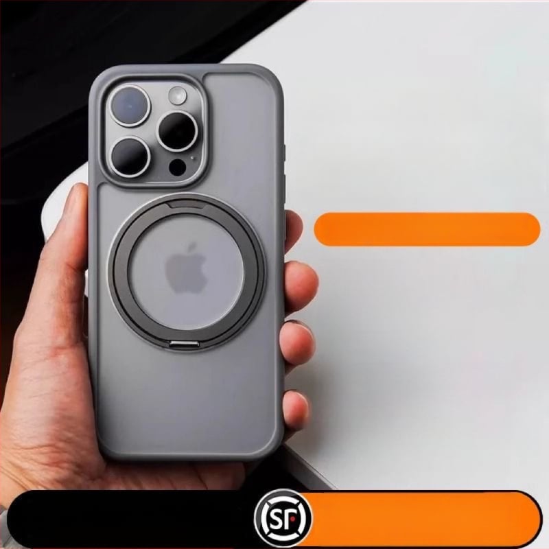 iPhone-hoz készült 360°-os forgó állvánnyal ellátott tok, átlátszó szilikon, CNC-kivitel, ütésálló, mágneses rögzítéssel, kompatibilis az iPhone 12/13/14 sorozattal