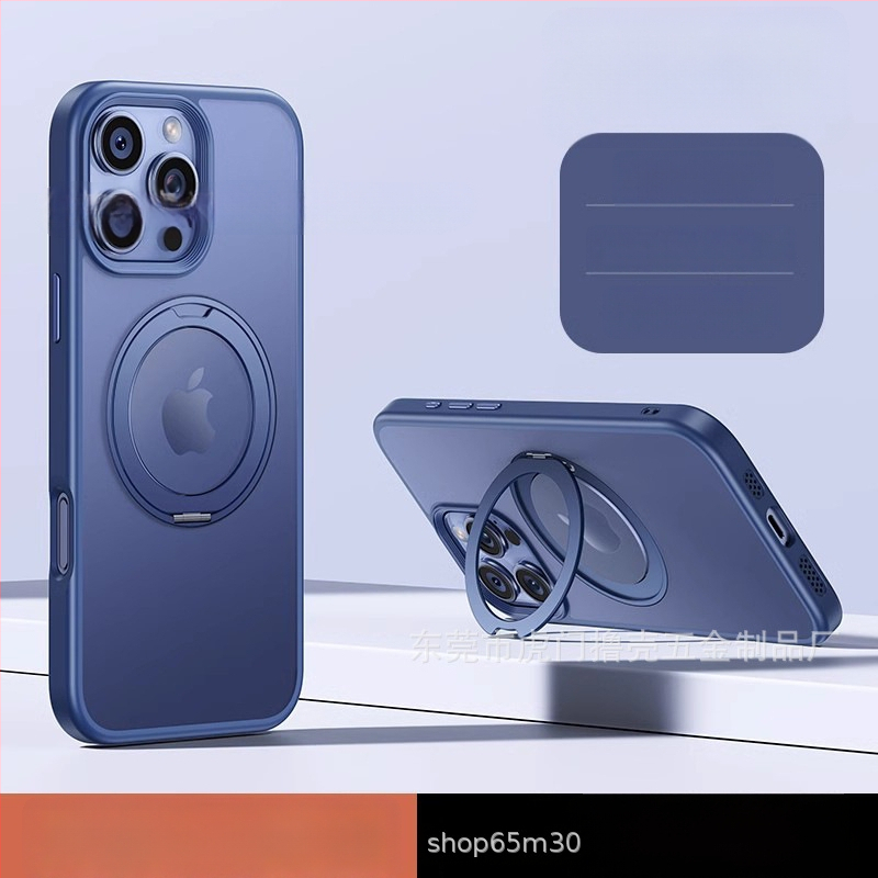 iPhone-hoz készült 360°-os forgó állvánnyal ellátott tok, átlátszó szilikon, CNC-kivitel, ütésálló, mágneses rögzítéssel, kompatibilis az iPhone 12/13/14 sorozattal