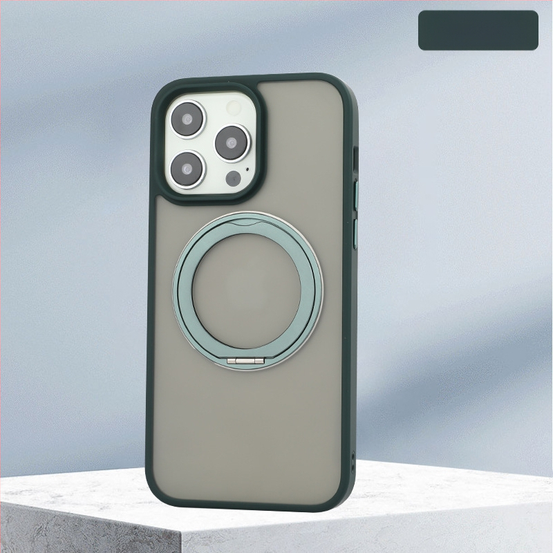 iPhone-hoz készült 360°-os forgó állvánnyal ellátott tok, átlátszó szilikon, CNC-kivitel, ütésálló, mágneses rögzítéssel, kompatibilis az iPhone 12/13/14 sorozattal