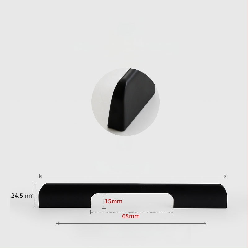 Χειρολαβή ντουλάπας από κράμα αλουμινίου, μοντέρνος μινιμαλιστικός στυλ, χυτό με καλούπι, σχήματος ημι-dumpling, επιφανειακή τοποθέτηση