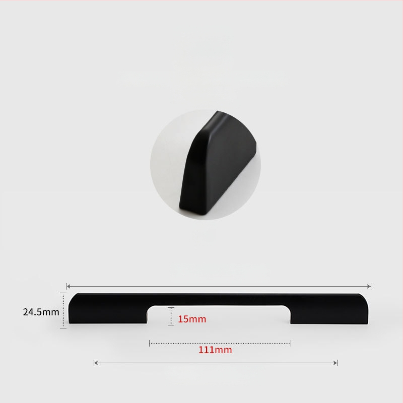 Χειρολαβή ντουλάπας από κράμα αλουμινίου, μοντέρνος μινιμαλιστικός στυλ, χυτό με καλούπι, σχήματος ημι-dumpling, επιφανειακή τοποθέτηση