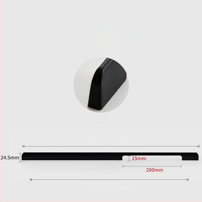 Χειρολαβή ντουλάπας από κράμα αλουμινίου, μοντέρνος μινιμαλιστικός στυλ, χυτό με καλούπι, σχήματος ημι-dumpling, επιφανειακή τοποθέτηση