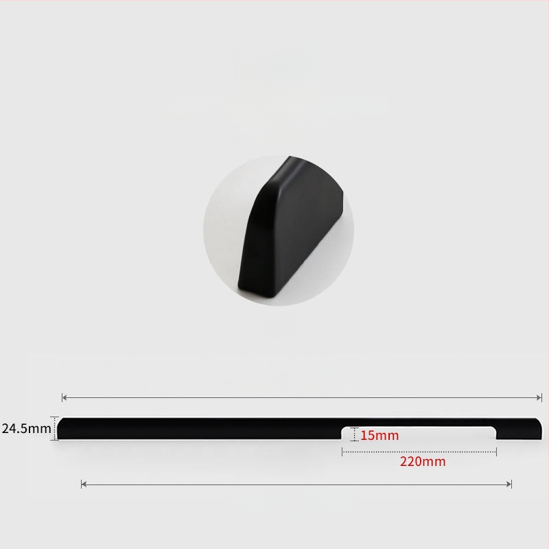 Χειρολαβή ντουλάπας από κράμα αλουμινίου, μοντέρνος μινιμαλιστικός στυλ, χυτό με καλούπι, σχήματος ημι-dumpling, επιφανειακή τοποθέτηση