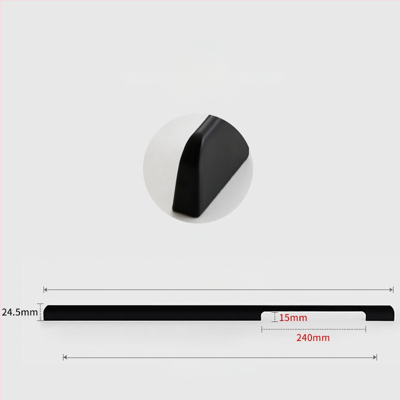 Χειρολαβή ντουλάπας από κράμα αλουμινίου, μοντέρνος μινιμαλιστικός στυλ, χυτό με καλούπι, σχήματος ημι-dumpling, επιφανειακή τοποθέτηση