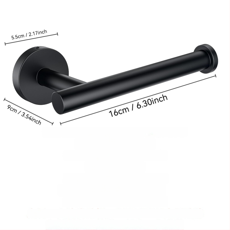 Raft de baie montat pe perete cu suport pentru hârtie igienică și telefon; oțel inoxidabil 304, finisaj polizat, formă dreptunghiulară.