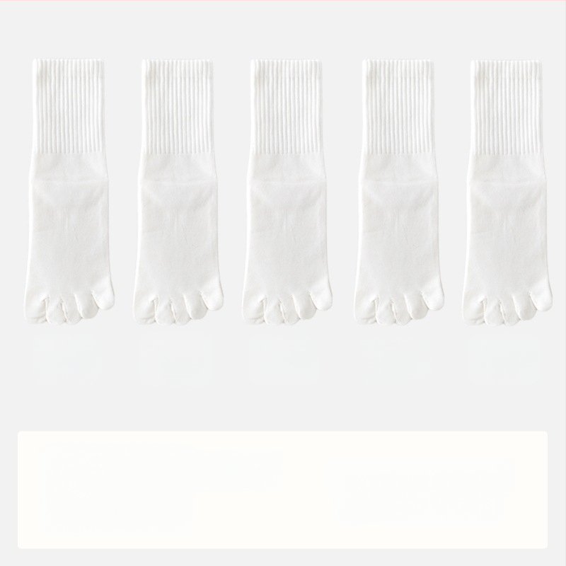 Мъжки антибактериални чорапи с пет пръста, памучни, абсорбират пот и дезодорират, до средата на прасеца; състав: 95% памук, 3% найлон, 2% спандекс