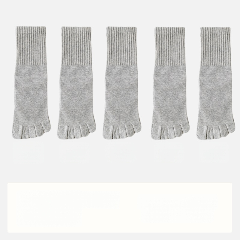 Мъжки антибактериални чорапи с пет пръста, памучни, абсорбират пот и дезодорират, до средата на прасеца; състав: 95% памук, 3% найлон, 2% спандекс