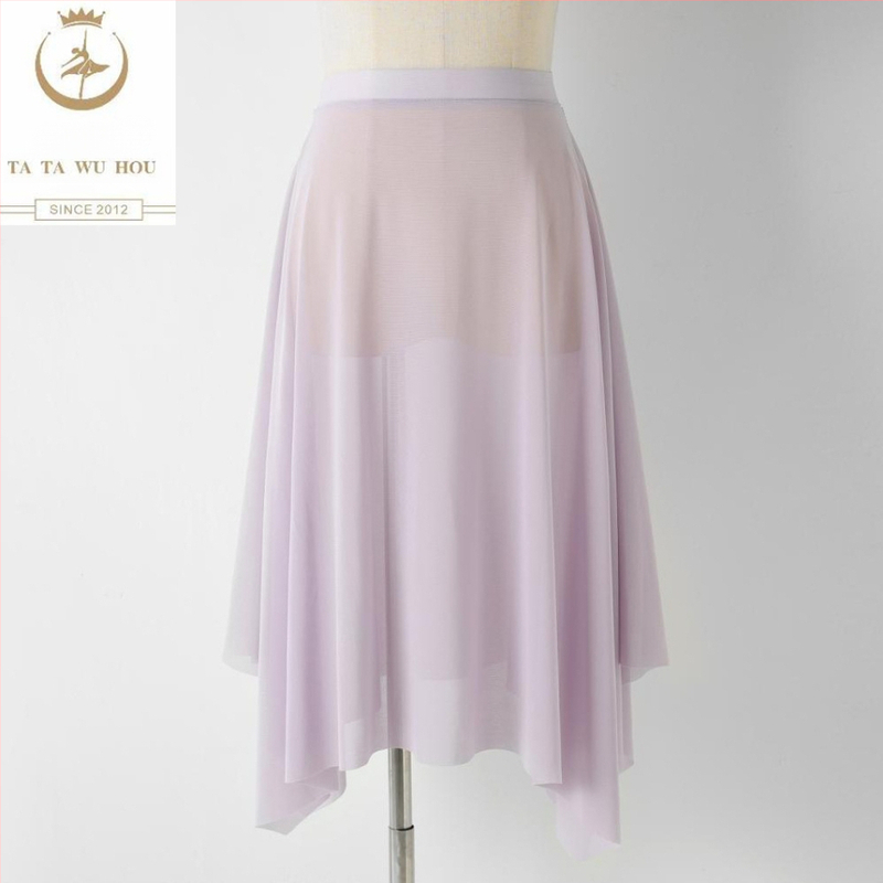 Балетна пола за жени – еластична талия, найлон >95% материя, полу-дълга мрежеста тюл пола за балетни тренировки, без гладене, Пролет 2025