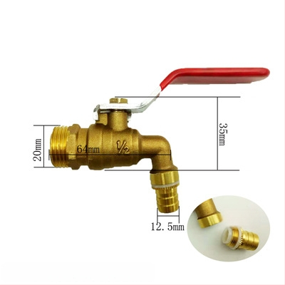 Meďový uhlový kohútik na horúcu vodu so guľovým jadrom a vypúšťacím ventilom, model Water Tsui, telo z meďe, jednorukový dvojitý ovládací systém, 0,6 MPa, 120°C, ručná montáž