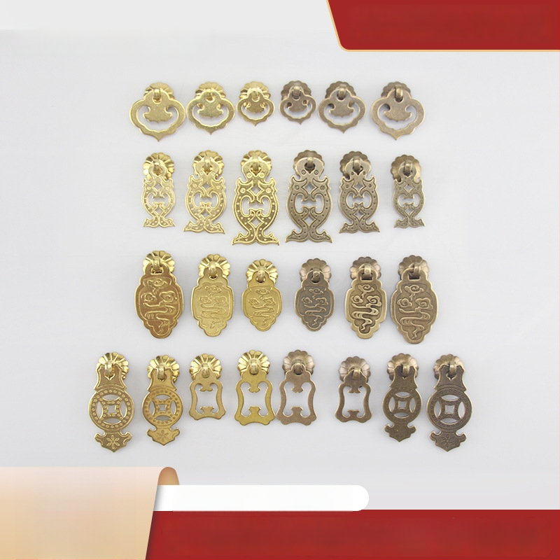 Μπρούντζινη λαβή πόρτας ντουλάπας με μοτίβο σύννεφο-ψάρι, σε στυλ Νέας Κινέζικης, για πόρτες ντουλάπών και συρταριών, μάρκα Happy Bronze