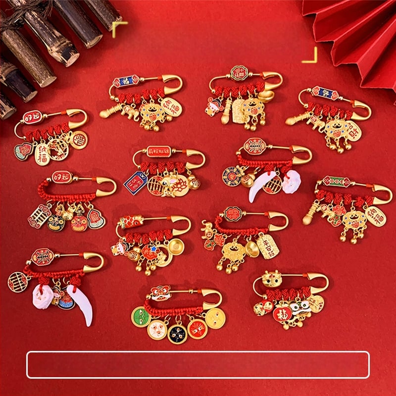 Брошка за бебета и деца - анти-страх аксесоар за безопасни разходки, унисекс, зодия Дракон, смесени материали, зима 2023