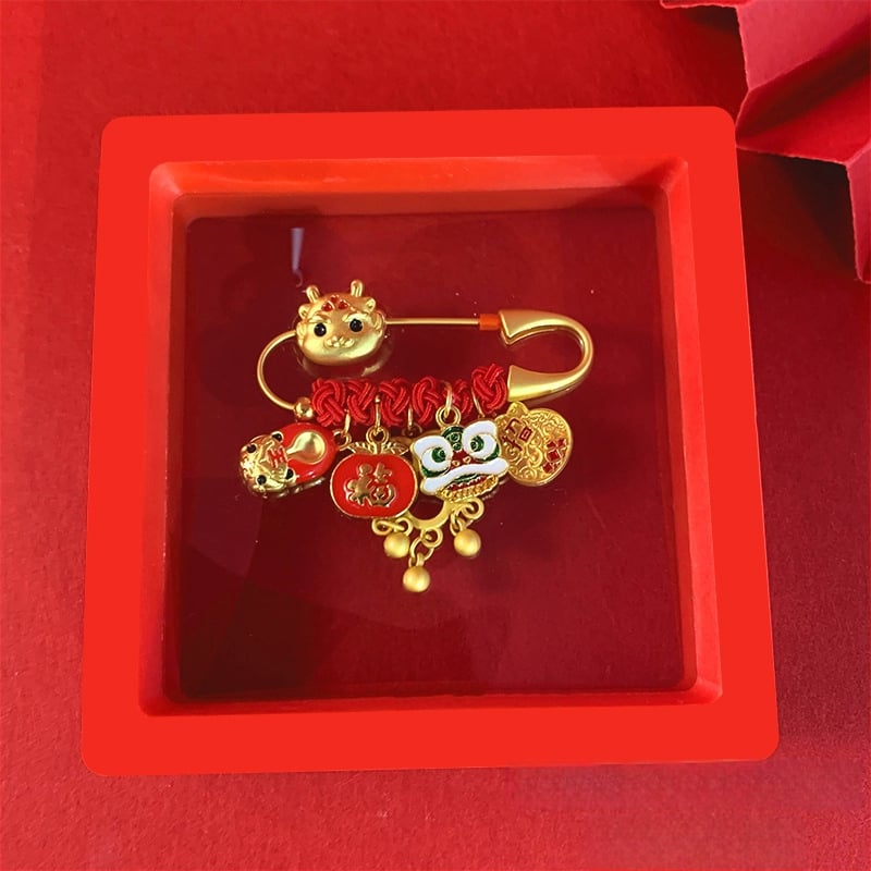 Брошка за бебета и деца - анти-страх аксесоар за безопасни разходки, унисекс, зодия Дракон, смесени материали, зима 2023