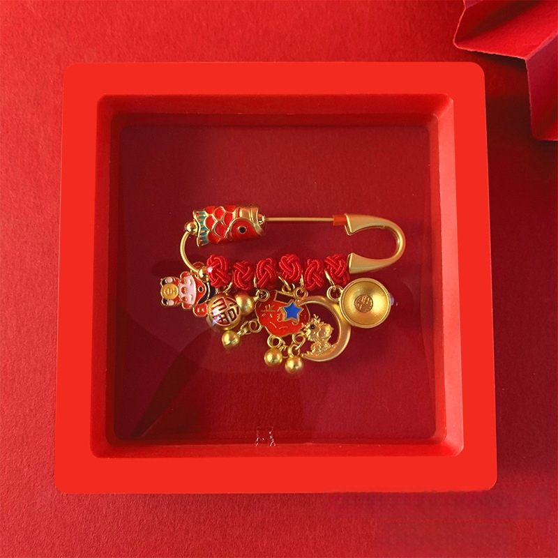 Брошка за бебета и деца - анти-страх аксесоар за безопасни разходки, унисекс, зодия Дракон, смесени материали, зима 2023