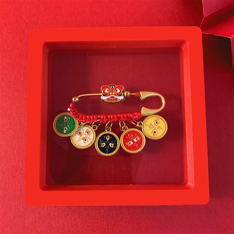 Брошка за бебета и деца - анти-страх аксесоар за безопасни разходки, унисекс, зодия Дракон, смесени материали, зима 2023