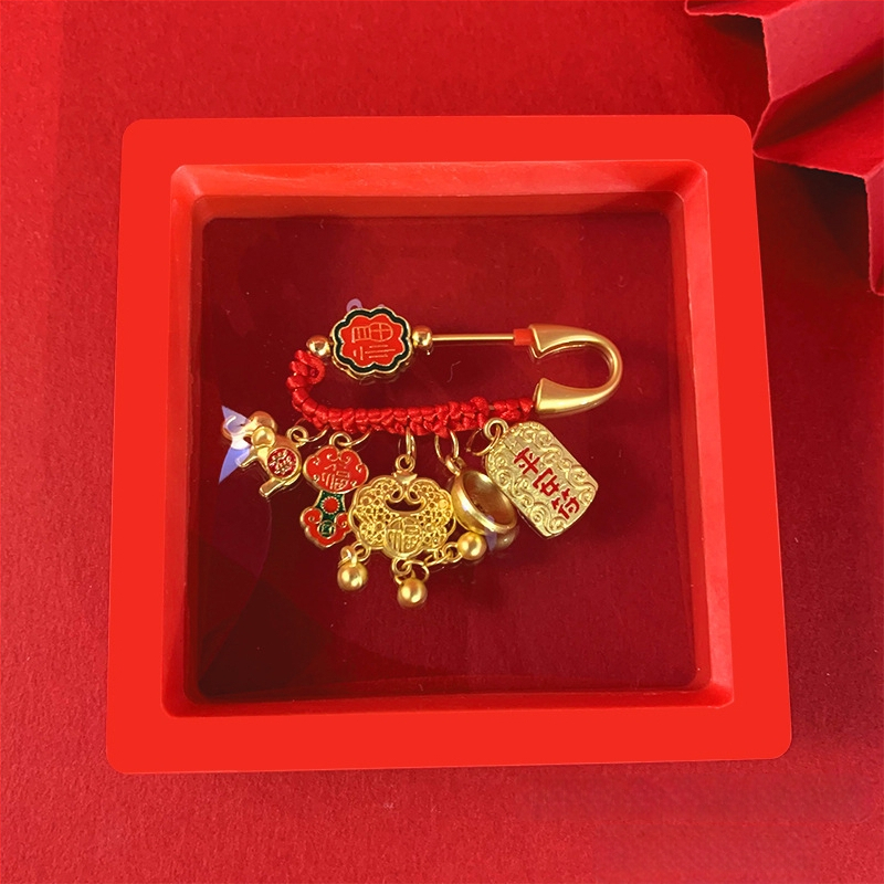 Брошка за бебета и деца - анти-страх аксесоар за безопасни разходки, унисекс, зодия Дракон, смесени материали, зима 2023