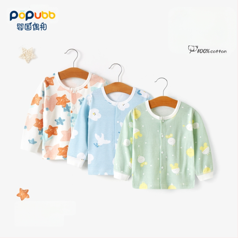 Unisex βαμβακερή θερμική μπλούζα βάσης για παιδιά 1–3 ετών, μαλακή επεξεργασία, στρογγυλή λαιμόκοψη, 100% βαμβάκι, Άνοιξη-Φθινόπωρο-Χειμώνας