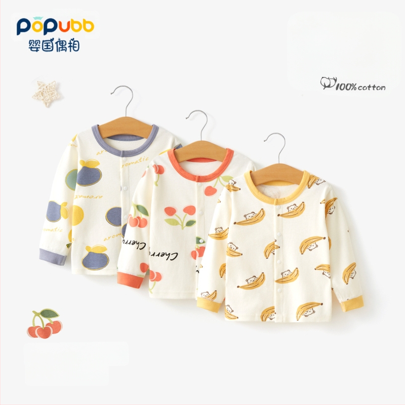 Unisex βαμβακερή θερμική μπλούζα βάσης για παιδιά 1–3 ετών, μαλακή επεξεργασία, στρογγυλή λαιμόκοψη, 100% βαμβάκι, Άνοιξη-Φθινόπωρο-Χειμώνας