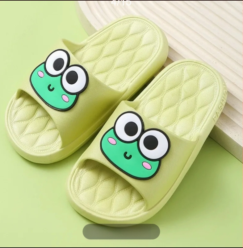 Детски еднократни сгъваеми чехли за хотел и пътуване, леки и тънки, за деца 1–3 години, PVC горна част и PVC подметка, стил карикатура, лято