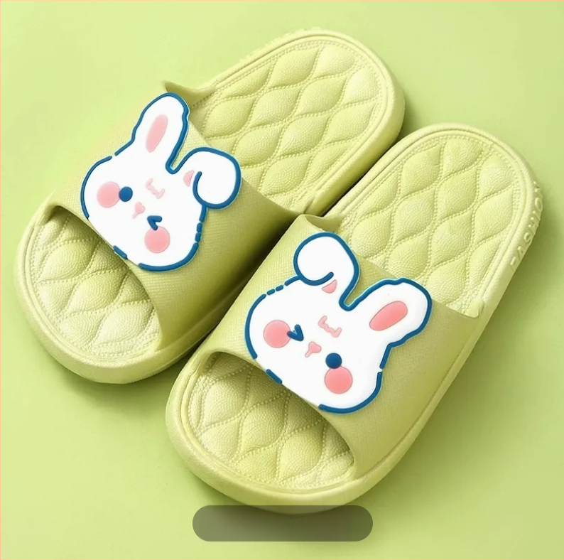 Детски еднократни сгъваеми чехли за хотел и пътуване, леки и тънки, за деца 1–3 години, PVC горна част и PVC подметка, стил карикатура, лято