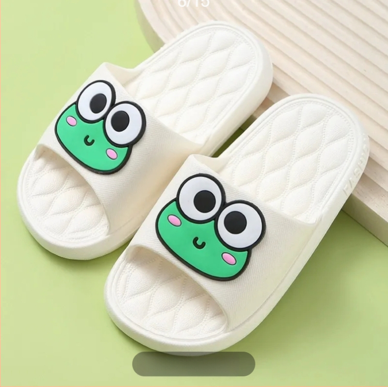 Детски еднократни сгъваеми чехли за хотел и пътуване, леки и тънки, за деца 1–3 години, PVC горна част и PVC подметка, стил карикатура, лято