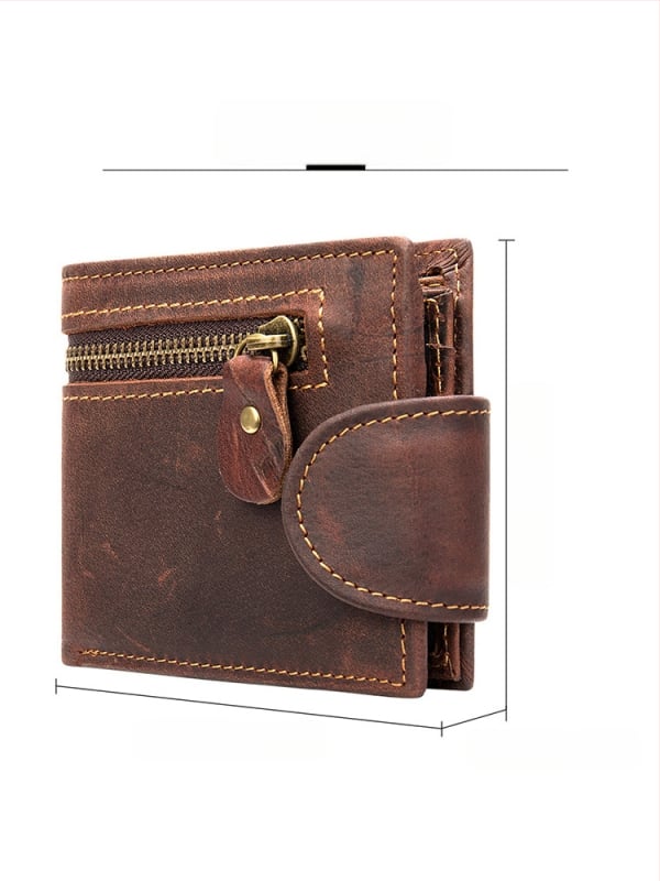 Valódi bőrből készült kártyatartó, két hajtással, európai–amerikai vintage stílus, lopás elleni védelem