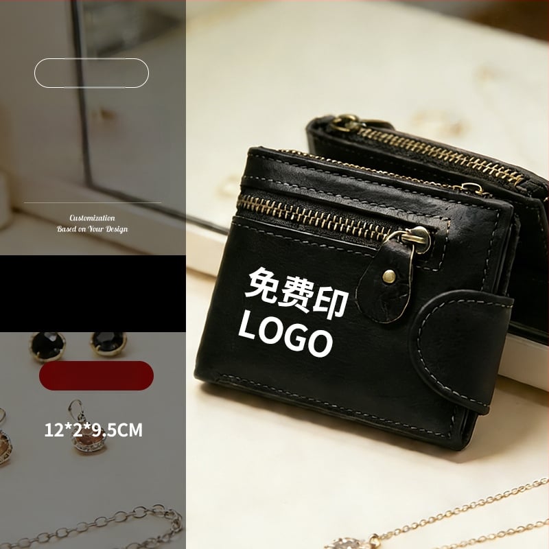 Valódi bőrből készült kártyatartó, két hajtással, európai–amerikai vintage stílus, lopás elleni védelem