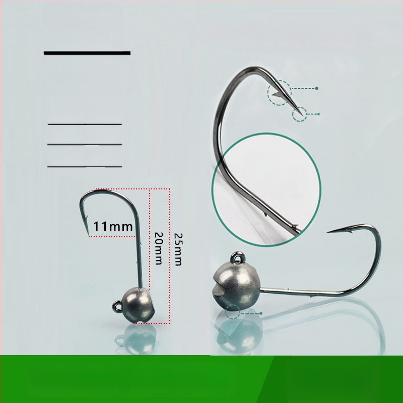 Cârlig de pescuit cu cap de oțel wolfram, fără cârlig, pentru biban negru, anti-încâlcire, pescuit în lac rezervoar