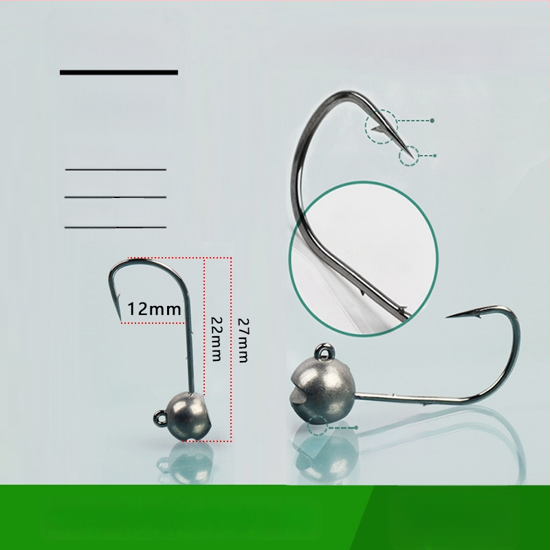 Cârlig de pescuit cu cap de oțel wolfram, fără cârlig, pentru biban negru, anti-încâlcire, pescuit în lac rezervoar