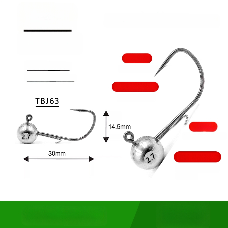 Cârlig de pescuit cu cap de oțel wolfram, fără cârlig, pentru biban negru, anti-încâlcire, pescuit în lac rezervoar