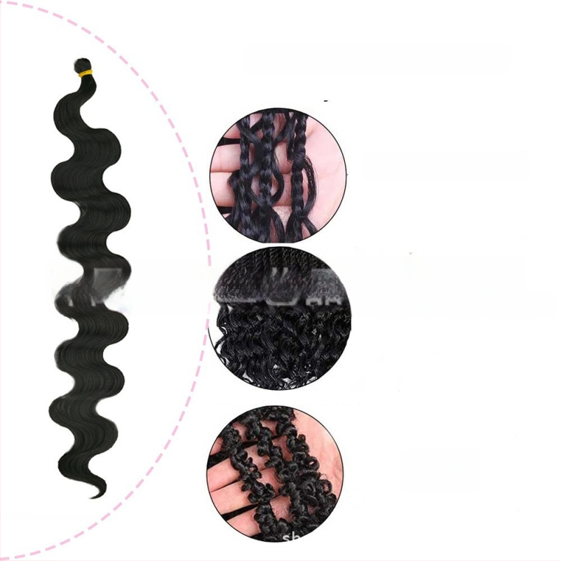 Enhe Body Wave Crochet perucă pentru femei — fibre sintetice rezistente la temperaturi, păr cu volum