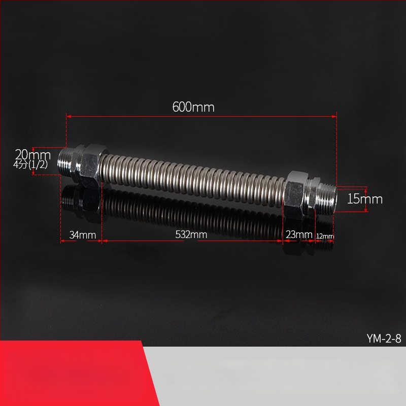 Nerezová oceľová gofrovaná rúra s železnou koncovkou pre centrálnu klimatizáciu — menovitý tlak 1,6, prevádzková teplota 120°C, model železná hlava