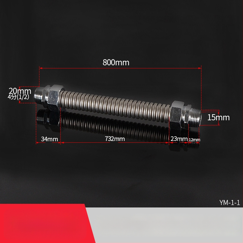 Nerezová oceľová gofrovaná rúra s železnou koncovkou pre centrálnu klimatizáciu — menovitý tlak 1,6, prevádzková teplota 120°C, model železná hlava