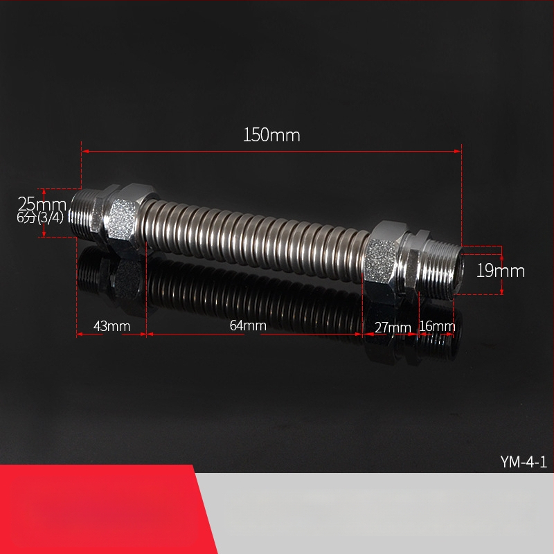 Nerezová oceľová gofrovaná rúra s železnou koncovkou pre centrálnu klimatizáciu — menovitý tlak 1,6, prevádzková teplota 120°C, model železná hlava