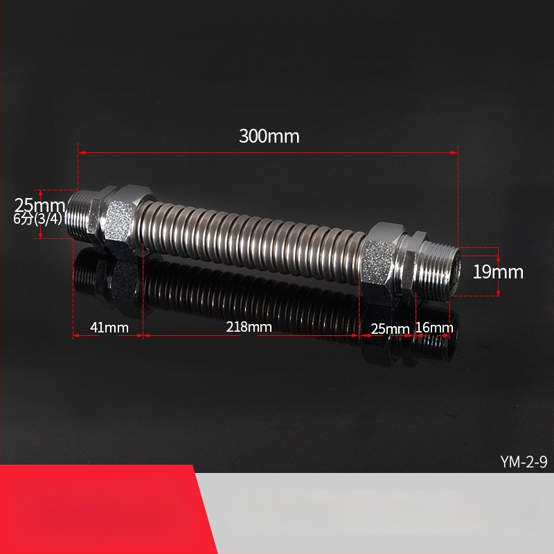 Nerezová oceľová gofrovaná rúra s železnou koncovkou pre centrálnu klimatizáciu — menovitý tlak 1,6, prevádzková teplota 120°C, model železná hlava