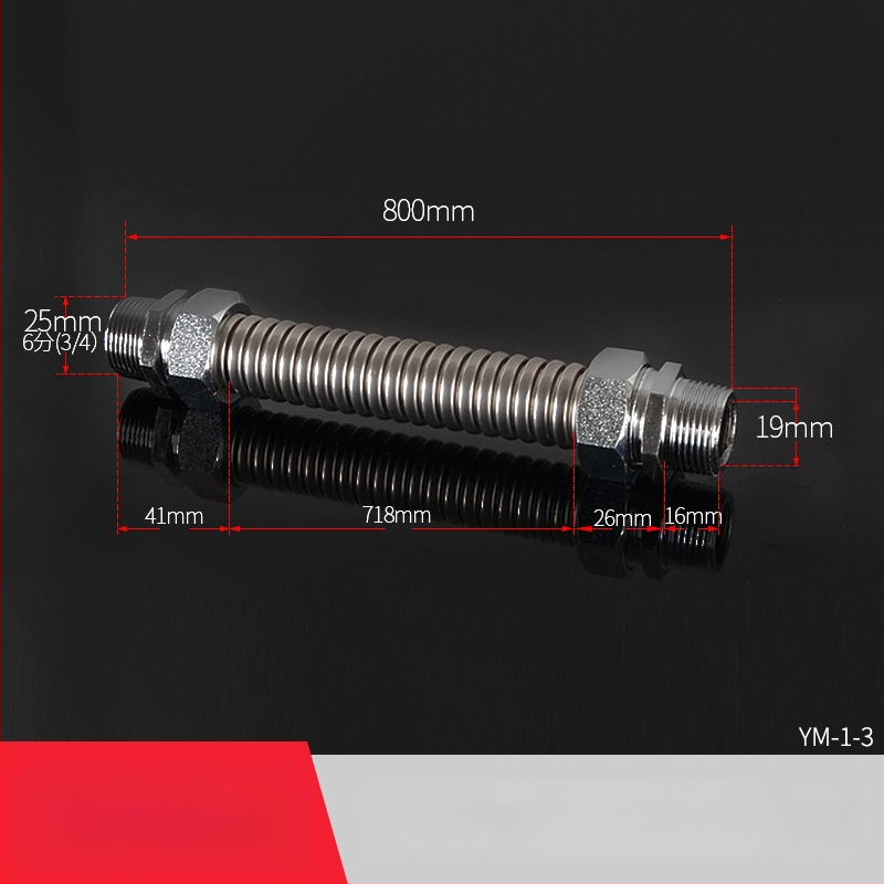 Nerezová oceľová gofrovaná rúra s železnou koncovkou pre centrálnu klimatizáciu — menovitý tlak 1,6, prevádzková teplota 120°C, model železná hlava