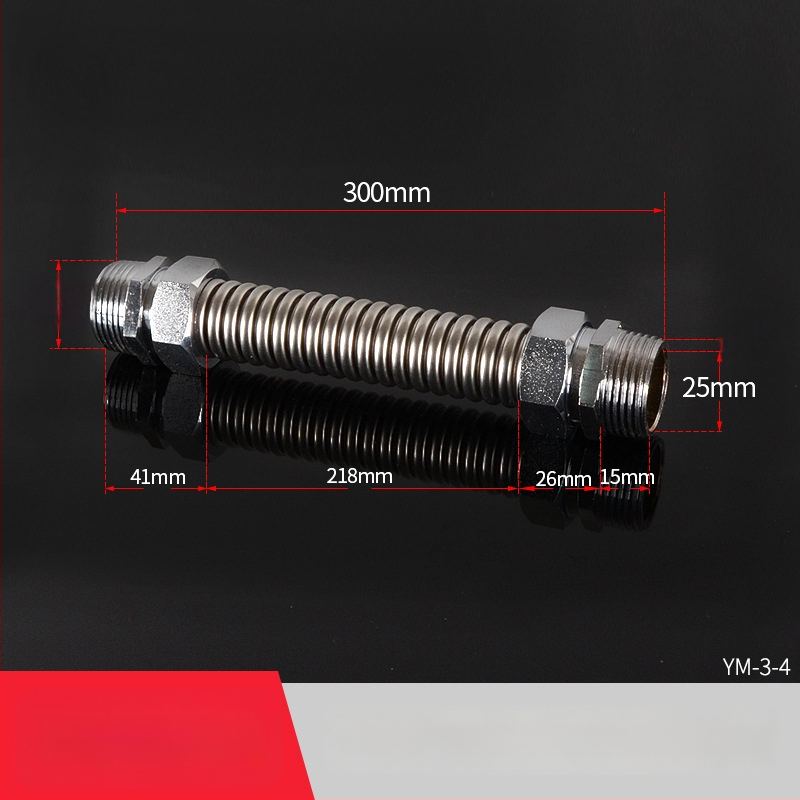 Nerezová oceľová gofrovaná rúra s železnou koncovkou pre centrálnu klimatizáciu — menovitý tlak 1,6, prevádzková teplota 120°C, model železná hlava