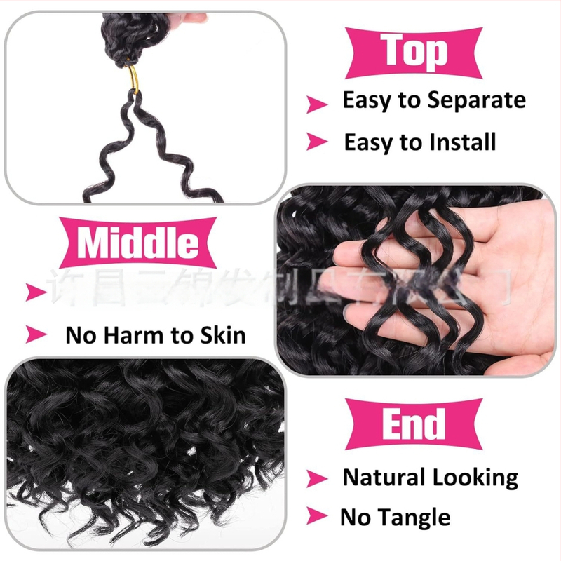 Yunjin YJ-GOGO crochet paróka - GoGo Curl, egzotikus stílus, belföldi selyem rost, mechanikus folyamat, formaváltoztatás