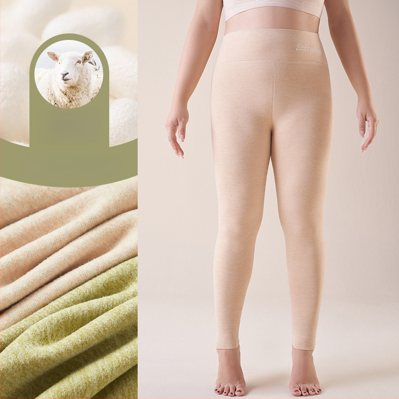 Pantaloni termici cu fleece pe interior, talie înaltă, dublu strat, poliester cationic, 90–95% poliester, grosime 251–300 g/m²