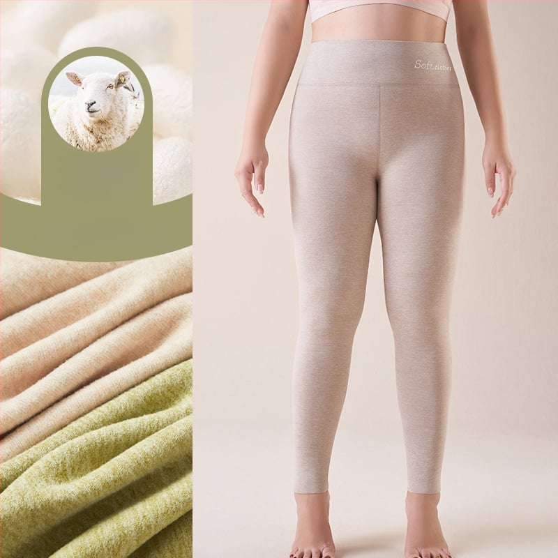 Pantaloni termici cu fleece pe interior, talie înaltă, dublu strat, poliester cationic, 90–95% poliester, grosime 251–300 g/m²