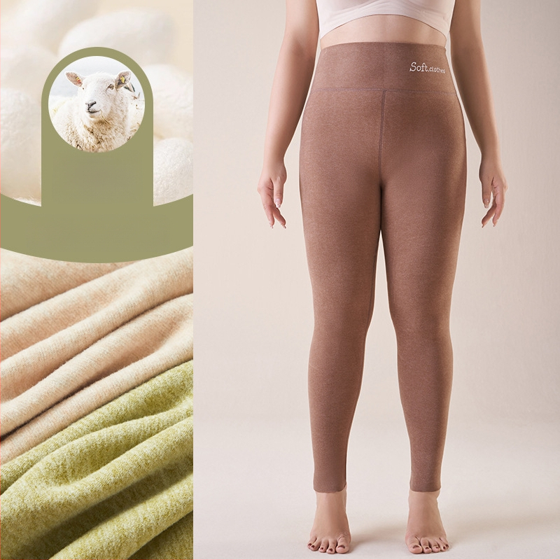 Pantaloni termici cu fleece pe interior, talie înaltă, dublu strat, poliester cationic, 90–95% poliester, grosime 251–300 g/m²