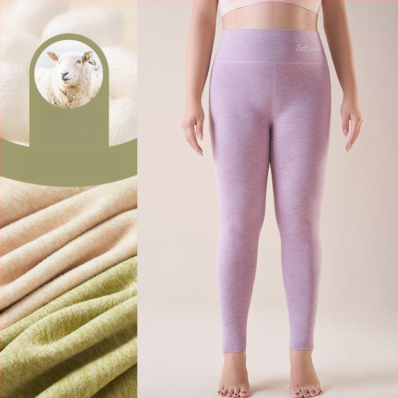 Pantaloni termici cu fleece pe interior, talie înaltă, dublu strat, poliester cationic, 90–95% poliester, grosime 251–300 g/m²