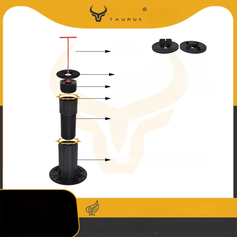 Suport universal cu cap reglabil (0–5°), rază 70–520 mm, capacitate de încărcare 1–2 tone, potrivit pentru ieșiri, acoperișuri și pavaje de terasă