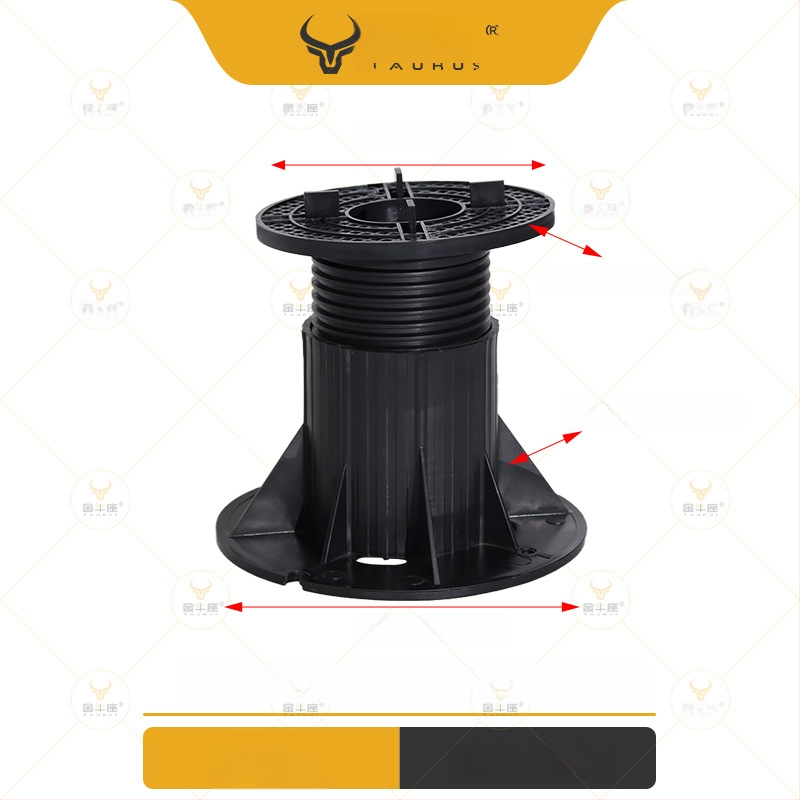 Suport universal cu cap reglabil (0–5°), rază 70–520 mm, capacitate de încărcare 1–2 tone, potrivit pentru ieșiri, acoperișuri și pavaje de terasă