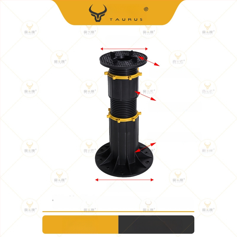 Suport universal cu cap reglabil (0–5°), rază 70–520 mm, capacitate de încărcare 1–2 tone, potrivit pentru ieșiri, acoperișuri și pavaje de terasă