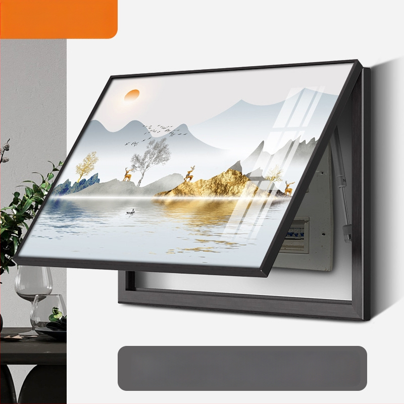 Διακοσμητικό έργο τοίχου για ηλεκτρικό μετρητή, τοπίο, κρεμαστό, πλαίσιο από κράμα αλουμινίου, πίνακας πορσελάνης με κρύσταλλο, νέο κινέζικο στυλ