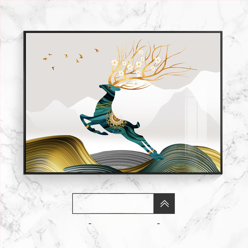 Διακοσμητικό έργο τοίχου για ηλεκτρικό μετρητή, τοπίο, κρεμαστό, πλαίσιο από κράμα αλουμινίου, πίνακας πορσελάνης με κρύσταλλο, νέο κινέζικο στυλ