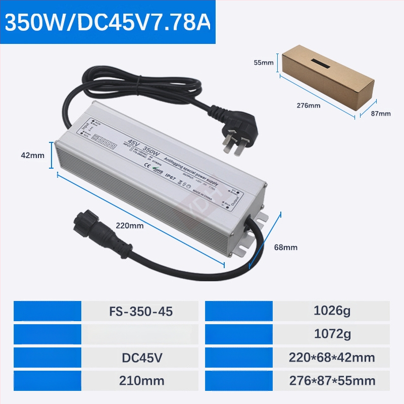 Захранване за ултразвуков овлажнител – 100W–800W, DC36V/45V/48V, IP67 водоустойчиво, Превключващо захранване, CE ROHS
