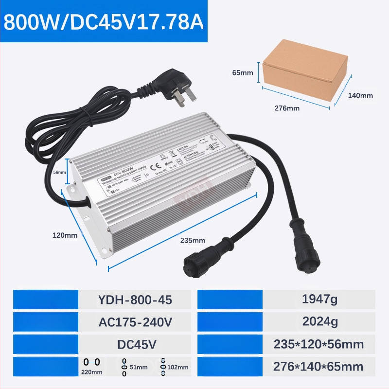 Захранване за ултразвуков овлажнител – 100W–800W, DC36V/45V/48V, IP67 водоустойчиво, Превключващо захранване, CE ROHS