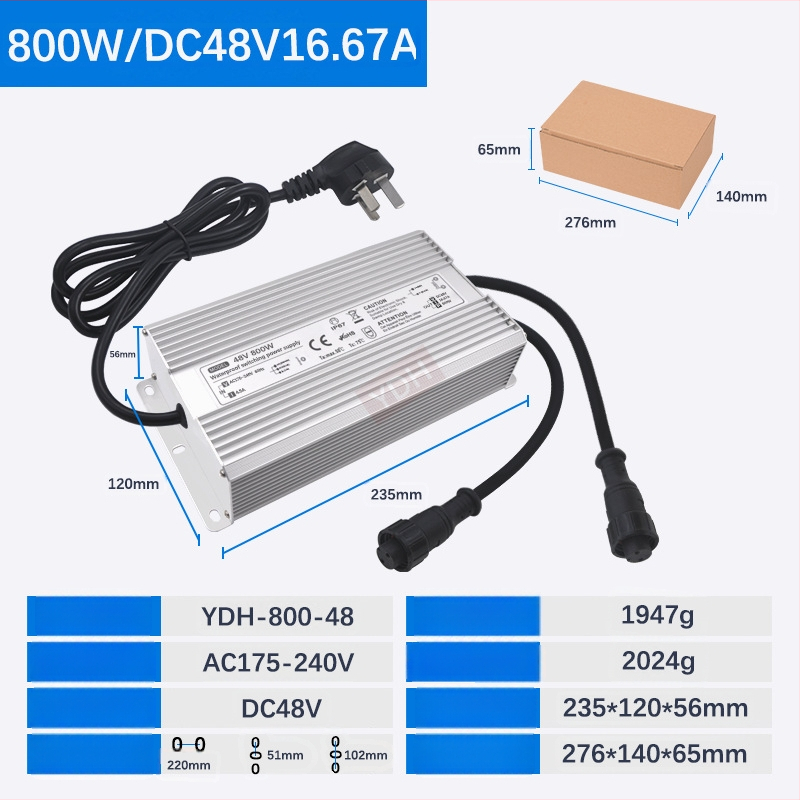 Захранване за ултразвуков овлажнител – 100W–800W, DC36V/45V/48V, IP67 водоустойчиво, Превключващо захранване, CE ROHS