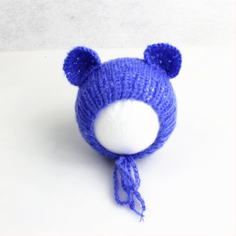 Πλεκτό καπέλο μωρού από mohair, σε μορφή αρκουδάκι, με κυκλικό θόλο, ζεστό για φωτογράφηση άνοιξη/φθινόπωρο, για 0–6 μηνών